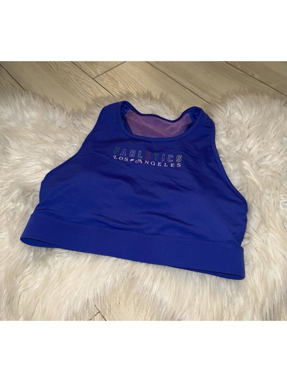 Fabletics Los Angeles Trinity High Impact Sports Bra Lined Womens M Medium Blue
